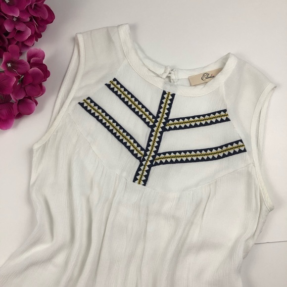 Anthropologie Tops - Elodie White Crepe Sleeveless Keyhole Back Blouse